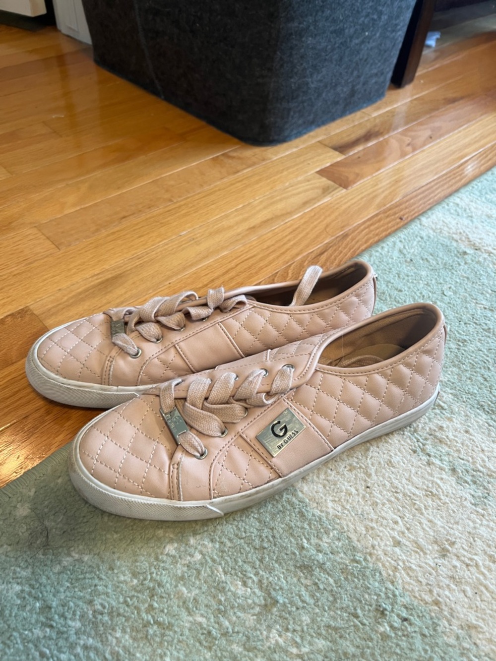 G by Guess Quilted Blush Pink Low-Top Sneakers